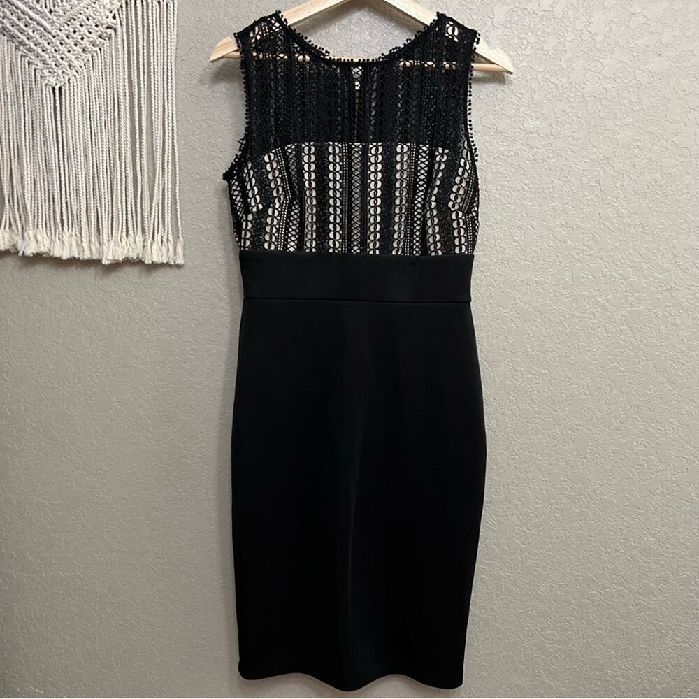 Taylor women sz 6 lace Sheath Black Cocktail Evening Dress